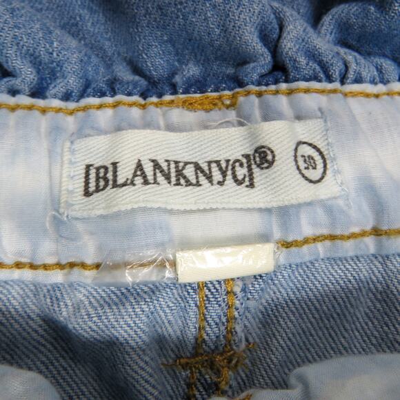 Blank NYC Caribbean Blue Shorts Front Tie Paperbag Jean Shorts Cut Off 30" - Picture 8 of 9